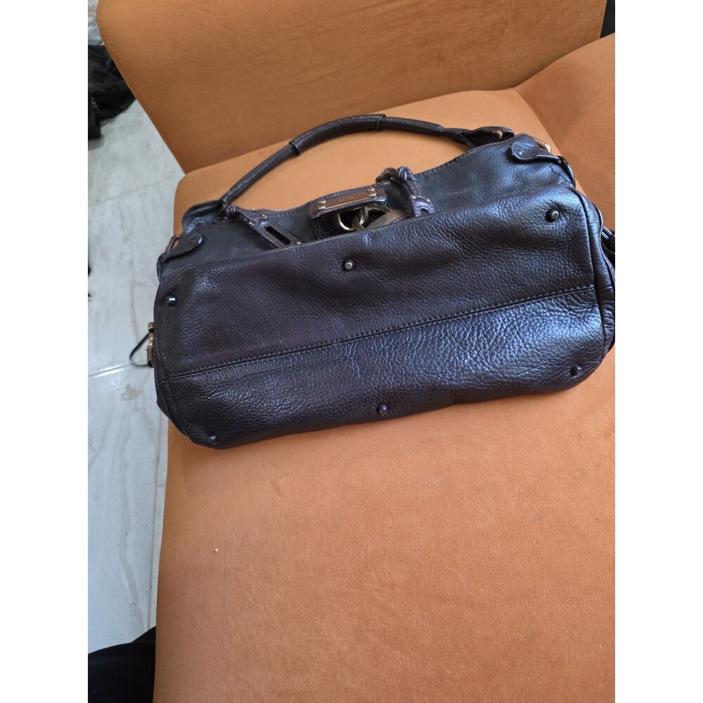 Chloé Brown Satchel Top Handle Zip Padlock Gold Hardware w/ Brand Card - Picture 8 of 9